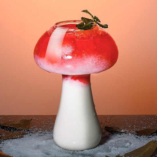 Mushroom Design Glass | Whimsical, Hand-Blown Drinkware